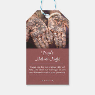 Mehndi (Henna) Night Tack Gift Märkres Presentetikett