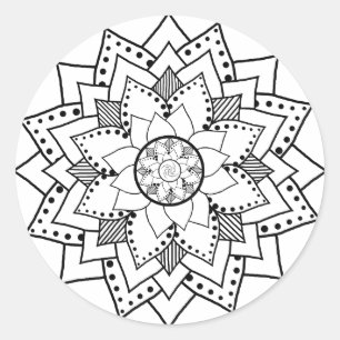 Mehndi/Hennastillotusblommar blommar Runt Klistermärke