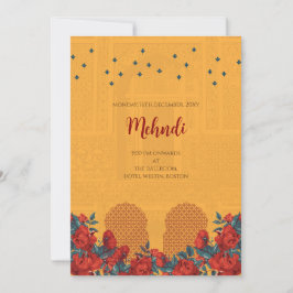 Mehndi-inbjudan Digitala indiska bröllopsinbjudnin Inbjudningar