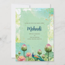 Mehndi-inbjudan Digitala indiska bröllopsinbjudnin