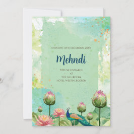Mehndi-inbjudan Digitala indiska bröllopsinbjudnin Inbjudningar