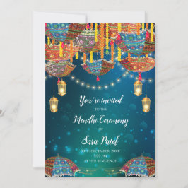 Mehndi inbjudan & Mendhi fest inbjuder Henna inbju