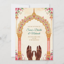 Mehndi-inbjudningar Digital Dholki-inbjudningar Inbjudningar