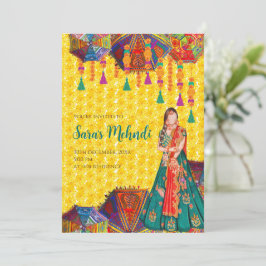 Mehndi-inbjudningar & Henna-natt inbjudan Mehandi