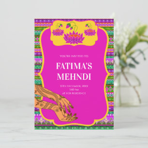 Mehndi-inbjudningar och inbjudningskorten Henna pa Inbjudningar