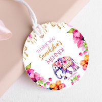 Mehndi Indian bröllop elefant rosa blommor gynnar