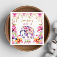 Mehndi indiskt bröllop utsmyckad elefant serviser