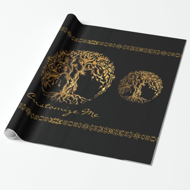 Mehndi Livets träd (Henna) Presentpapper (Utrullad)