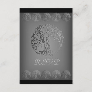 Mehndi Livets träd (Henna) (Silver) OSA Kort