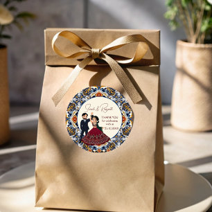 Mehndi och Sangeet Indian bröllop tackar er för er Runt Klistermärke