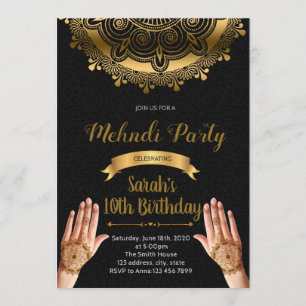Mehndi partyinbjudan inbjudningar