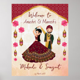 Mehndi sangeet dans indisk par lotus Arabian Poster