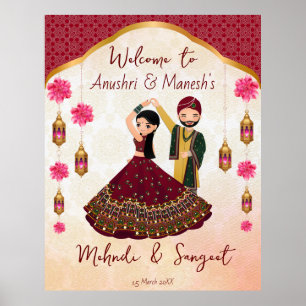 Mehndi sangeet dans indisk par lotus Arabian Poster