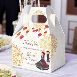 Mehndi & sangeet manadala och söta indiska par presentaskar