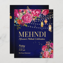 Mehndi Starry night Arabian lanternan blommigt Inv