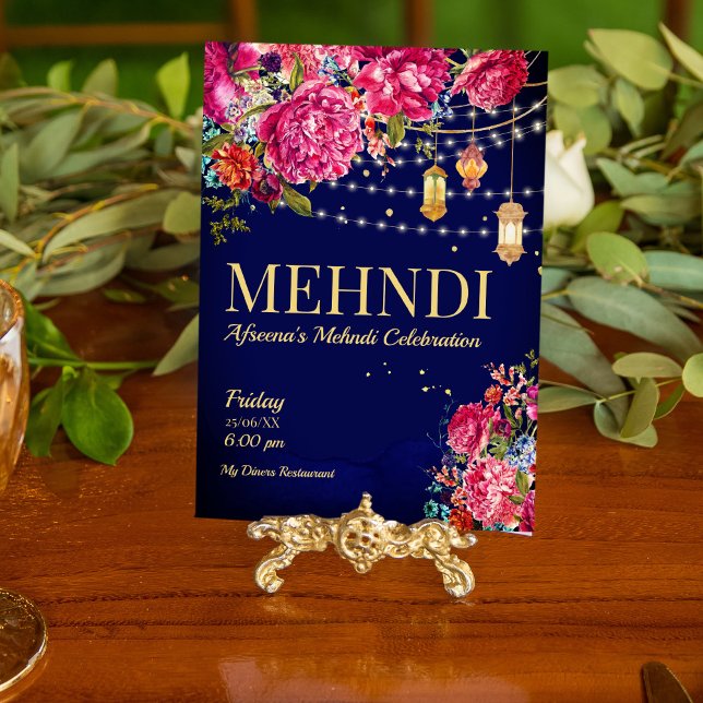 Mehndi Starry night Arabian lanternor blommigt inb Inbjudningar (Skapare uppladdad)