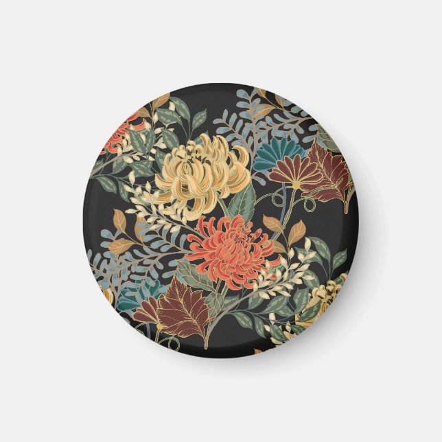 Mehndi Tracery Tile: Ethnic Seamless Design Magnet (Framsidan)