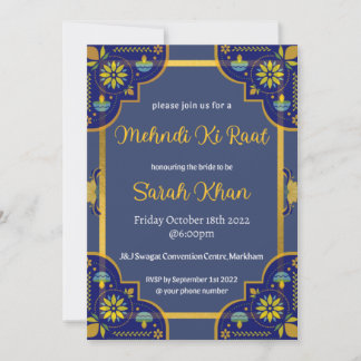 Mehndi Wedding Invitation Inbjudningar