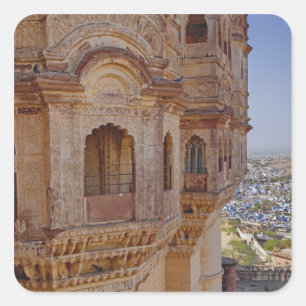 Mehrangarh Fort högt över Jodhpur, Den blå Fyrkantigt Klistermärke