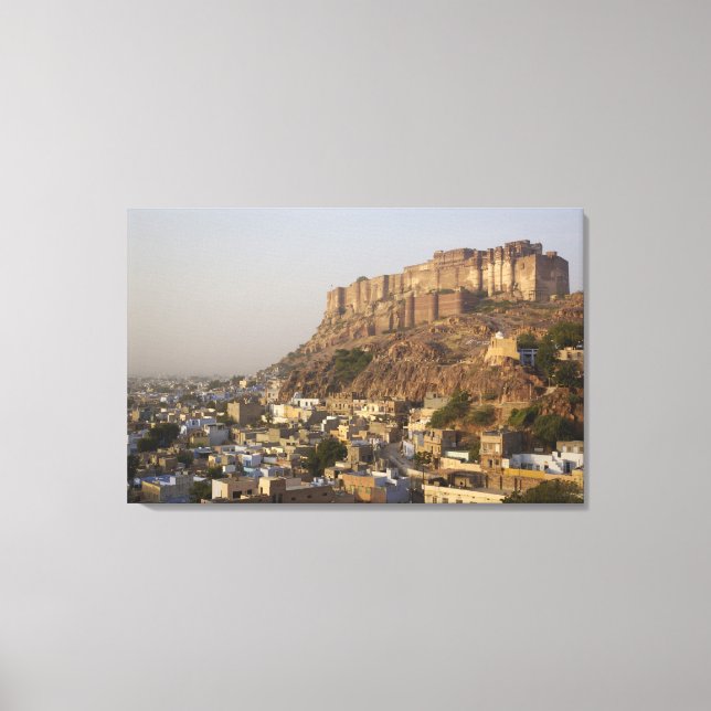 Mehrangarh Fort i Jodhpur. Rajasthan, INDIEN. Canvastryck (Framsida)