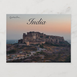 Mehrangarh Fort Jodhpur Rajasthan Indien Vykort