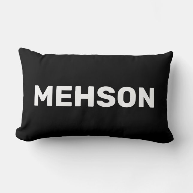 ’MEHSON’ | Jungfruöarna Slang, Black Lumbarkudde (Framsida)