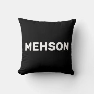 ’MEHSON’ Virgin Islands Slang White Text, Black Kudde