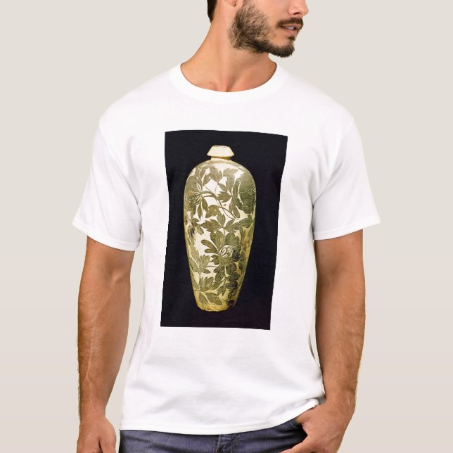 Mei P'ing vas med en svart blom- dekoration Tee (Framsida)