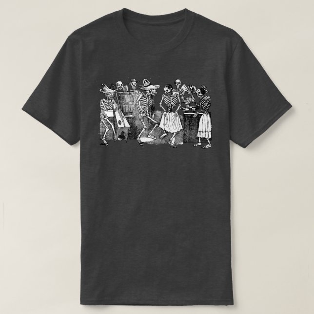 Meican Calaca Skeleton Dance Party  T Shirt (Design framsida)