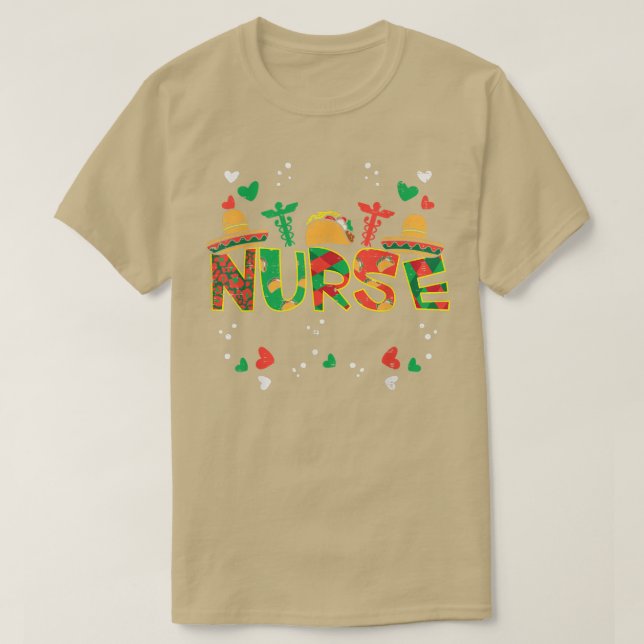 Meican Nurse Cinco De Mayo Nurse Women SCrub Top R T Shirt (Design framsida)