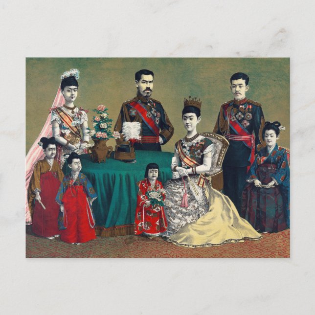 Meiji Emperor of Japan och Imperial Family Vykort (Framsida)