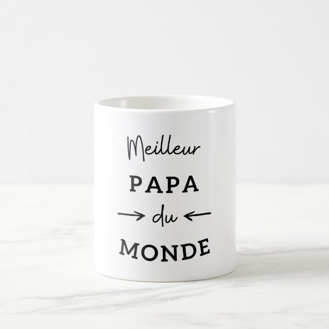 Meilleur pappa du monde (noir) kaffemugg (Center)