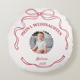 Mein 1. Weihnachten Rundkissen für Baby, Mädchen Rund Kudde