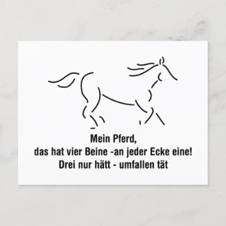 Mein Pferd das hat vier Beine Lustiger Spruch Vykort