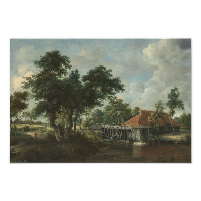 Meindert Hobbema - Watermill Fototryck (Framsidan)