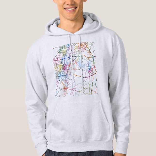 Meishan China City Map Hoodie (Framsida)