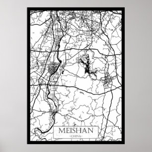 Meishan Kina Stadskarta Poster