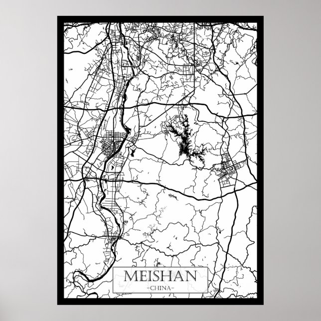 Meishan Kina Stadskarta Poster (Framsidan)