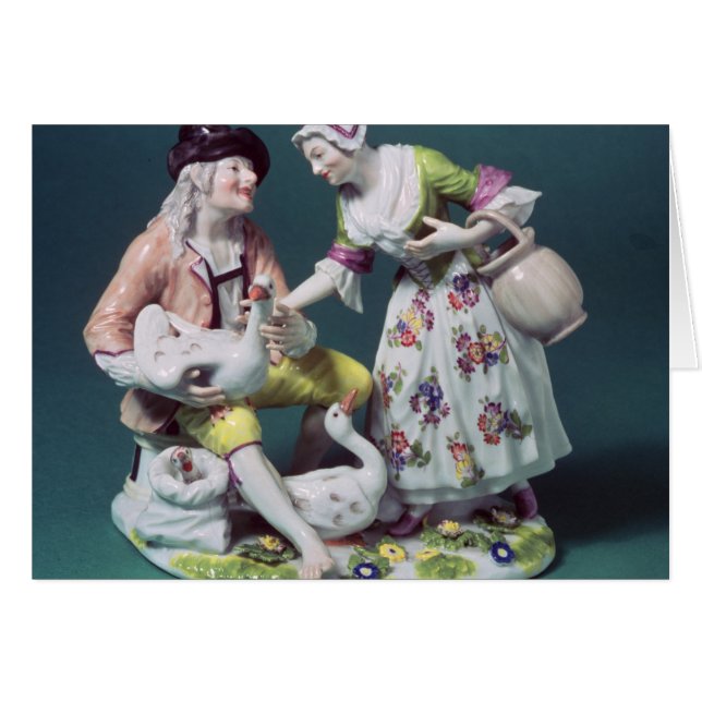Meissen figur av en hönasäljare, c.1750 hälsningskort (Framsidan Horizontal)