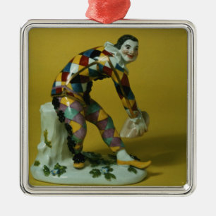 Meissen figur av harlequinen, c.1750 julgransprydnad metall