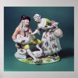 Meissen figur från en fjäderfäsäljare, c.1750 poster