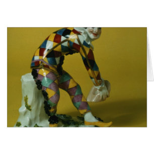 Meissen figur of Harlequin, 1750 Hälsningskort