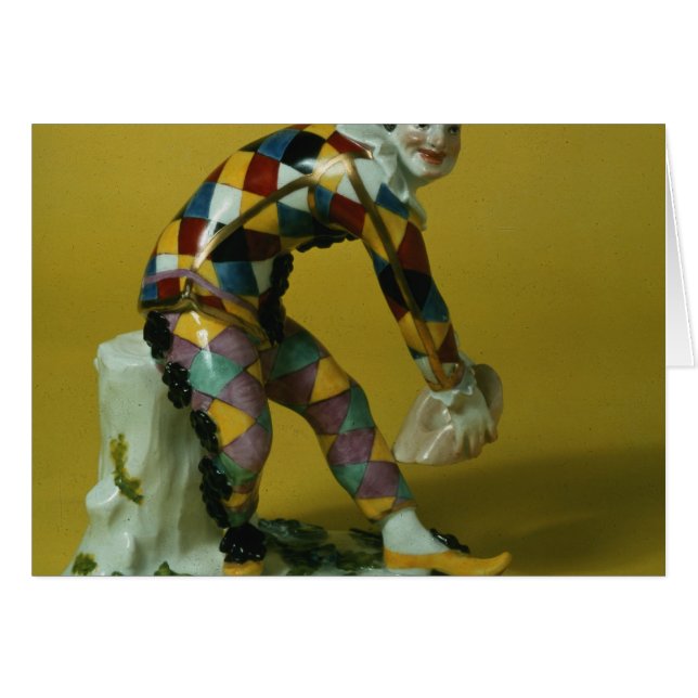 Meissen figur of Harlequin, 1750 Hälsningskort (Framsidan Horizontal)