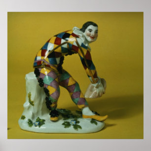 Meissen figur of Harlequin, 1750 Poster