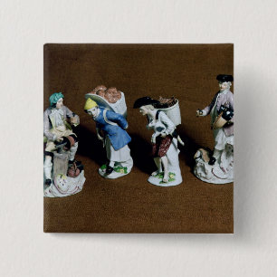 Meissen figurer: saddler getsäljare knapp