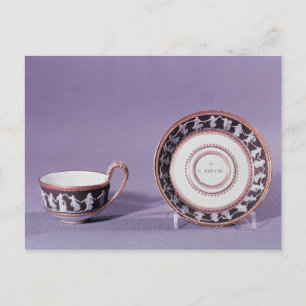 Meissen kopp och saucer, slutet av 1800-talet vykort