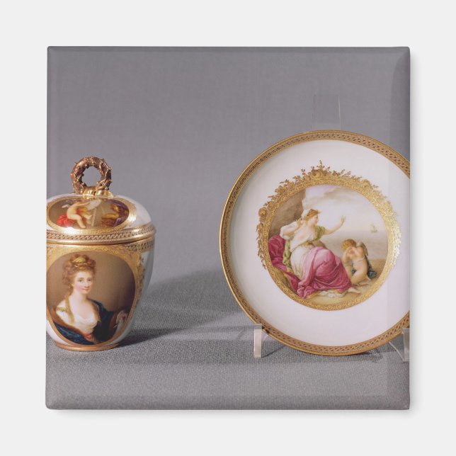 Meissen kopp, täckblad och såser magnet (Framsidan)