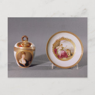 Meissen kopp, täckblad och såser vykort