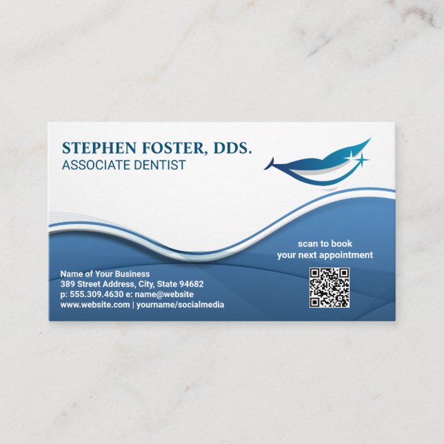 Mejande Ansikte Dental Logotyp | QR-kod Visitkort (Framsida)