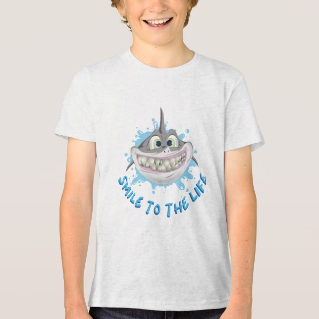 Mejande haj i tecknad stil - sjömil till livet t shirt (Framsida)